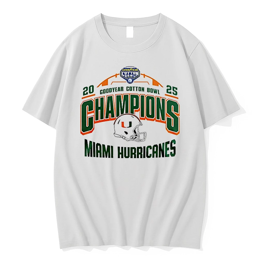 Miami Hurricanes College Football Playoff 2025 Cotton Bowl Champions Shirts