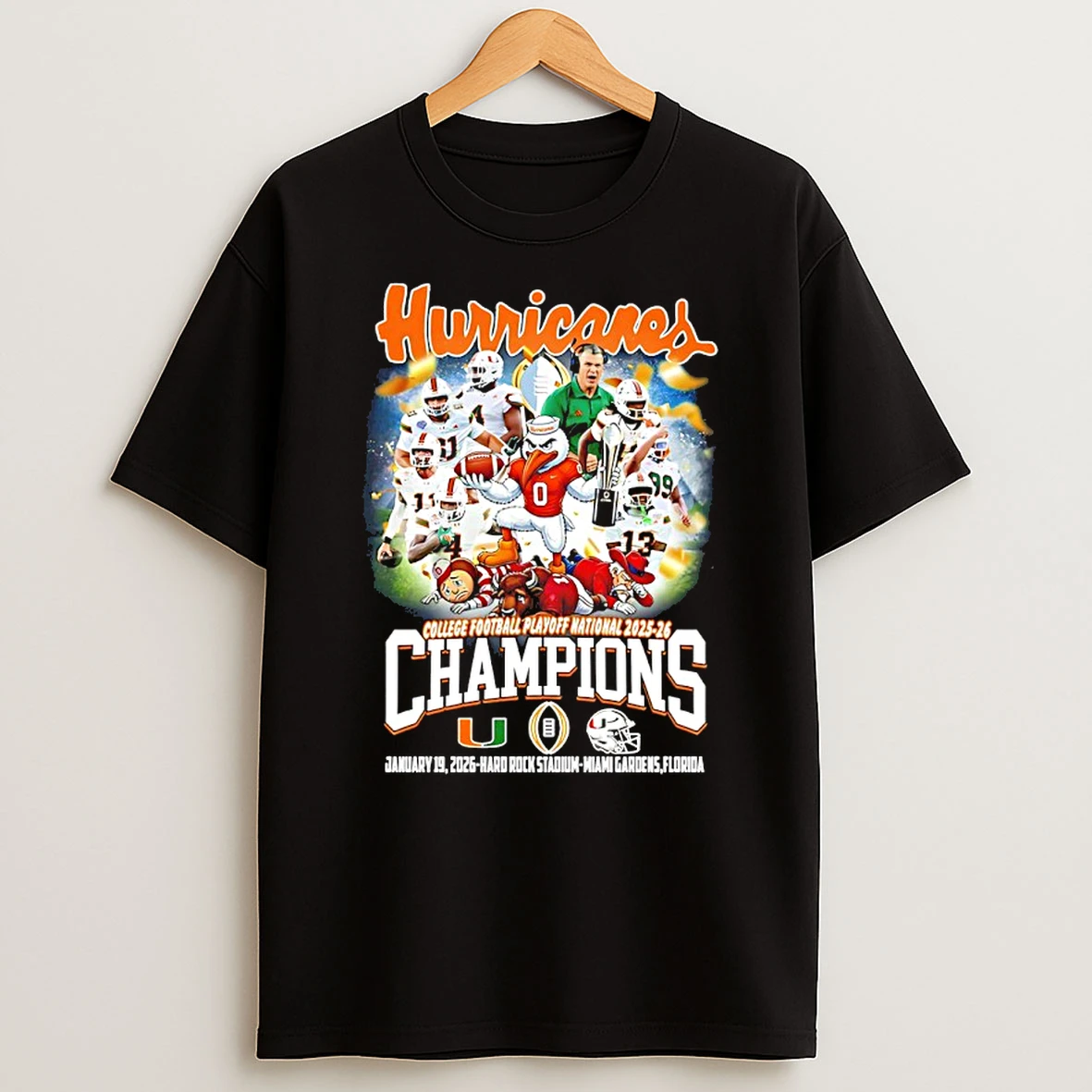 Miami Hurricanes College Football Playoff National Champions 2025 26 Shirts