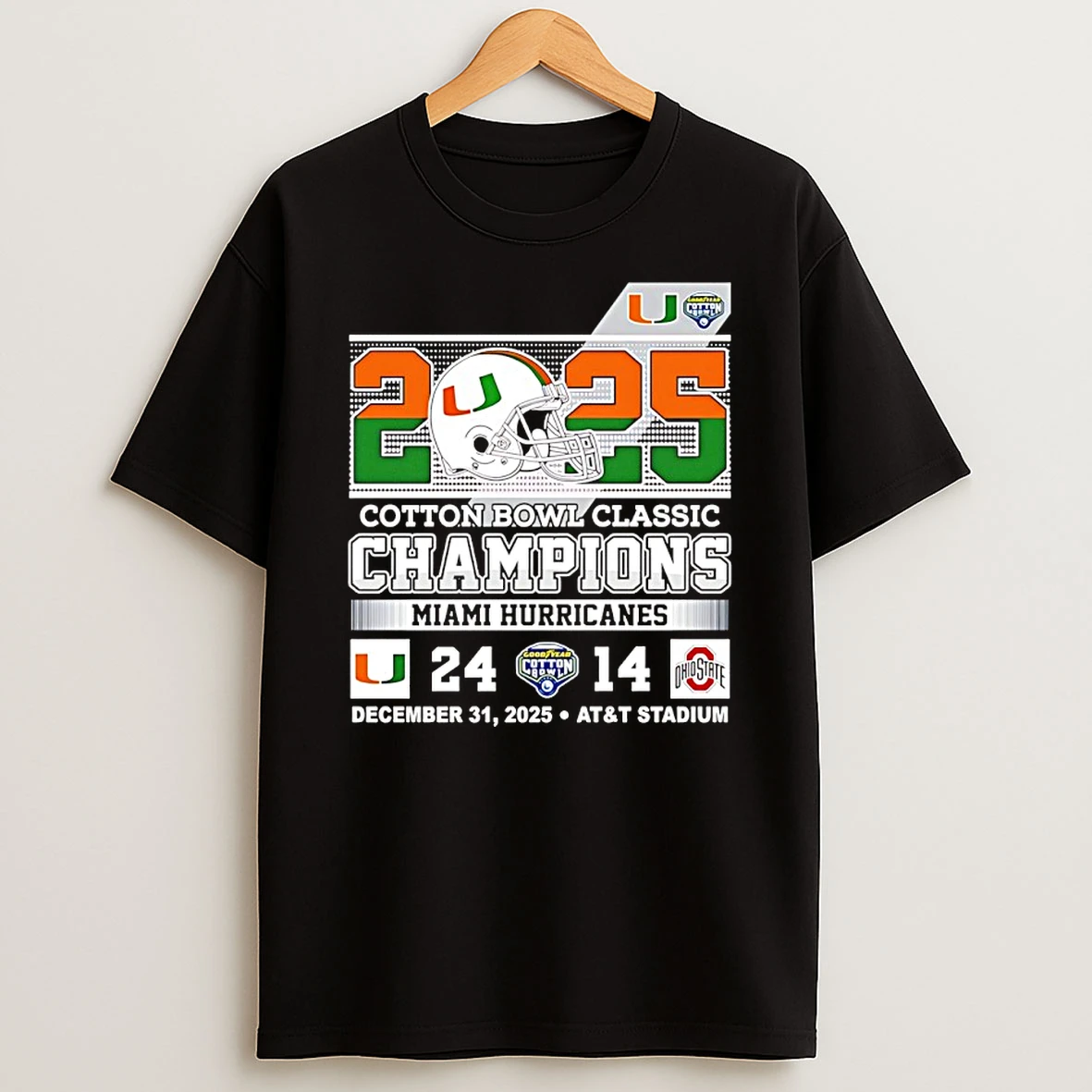 Miami Hurricanes Cotton Bowl Champions 2025 Shirts