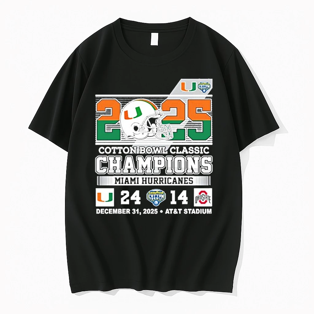 Miami Hurricanes Cotton Bowl Classic Champions 24 14 Osu Shirts