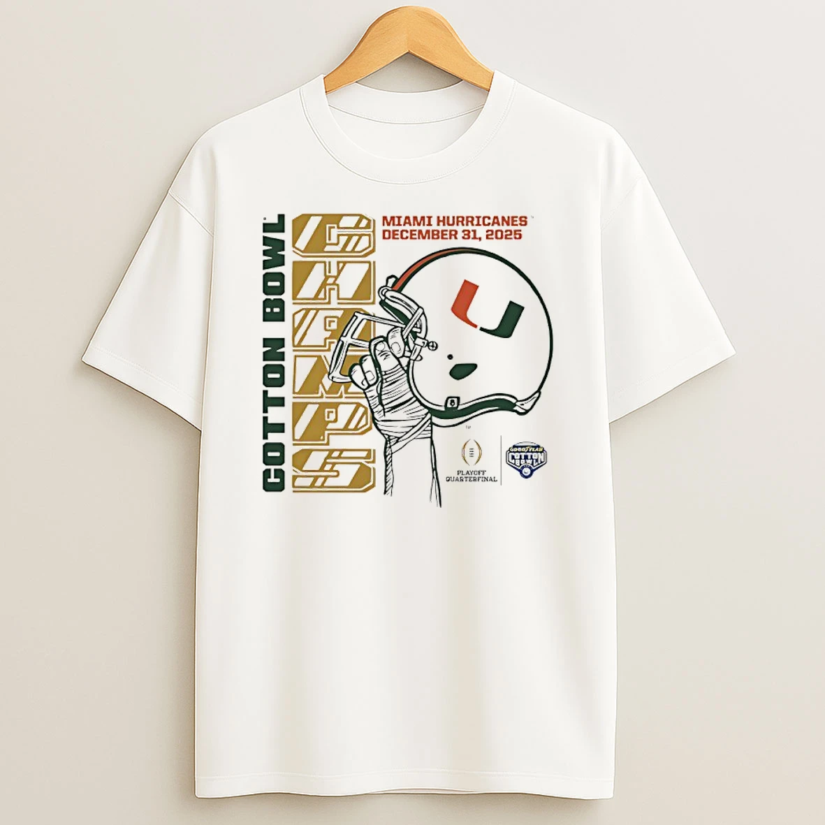 Miami Hurricanes Football 2025 Cotton Bowl Champions Helmet Shirts