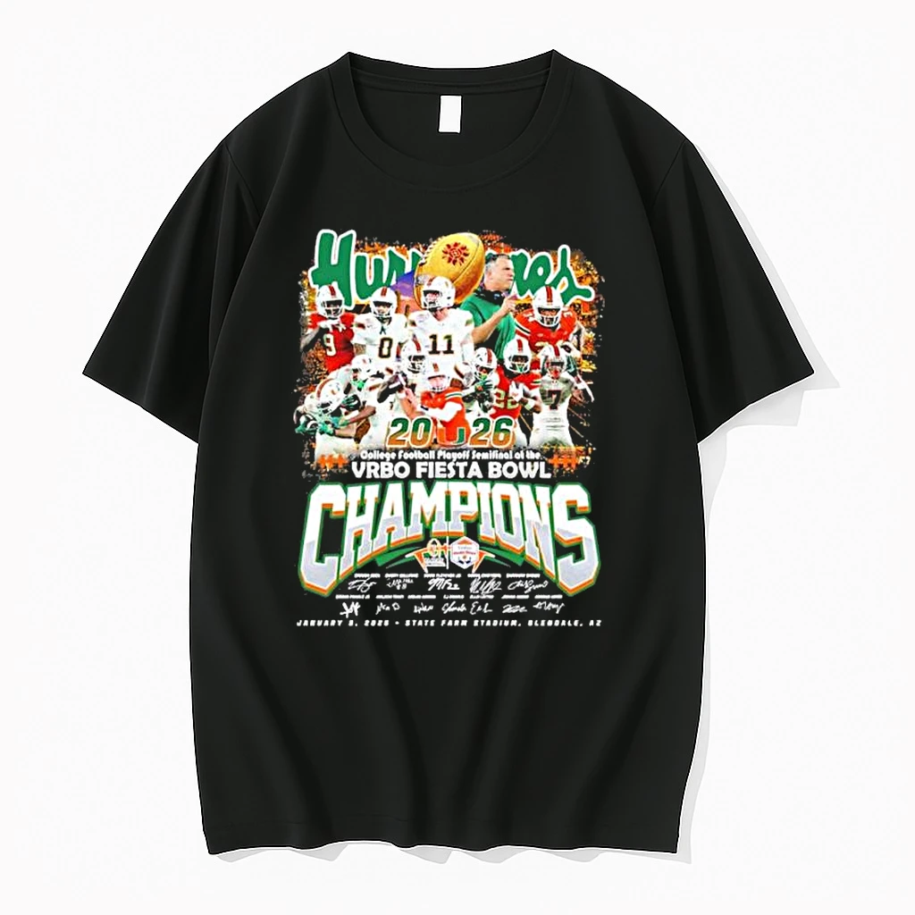 Miami Hurricanes Football Team Fiesta Bowl 2026 Champions Shirts
