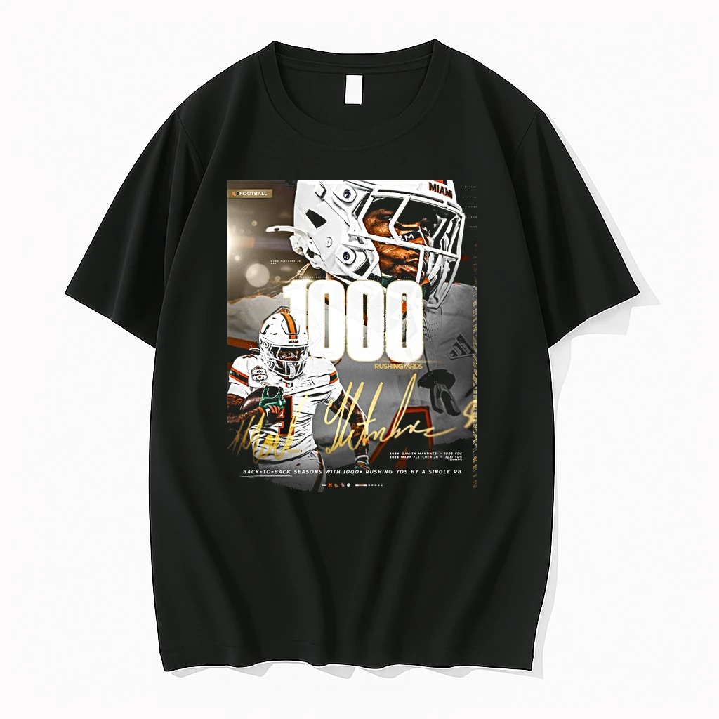 Miami Hurricanes Mark Fletcher Back To Back Seasons With 1000 Rushing Yds By A Single Rb Signature Shirts