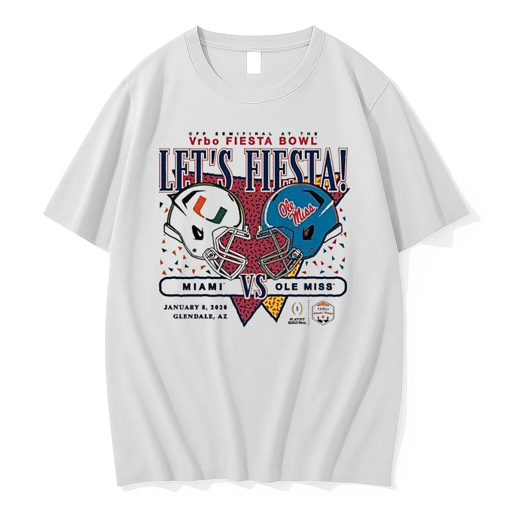 Miami Hurricanes Vs Ole Miss Rebels 2026 Vrbo Fiesta Bowl Lets Fiesta Helmet Shirts