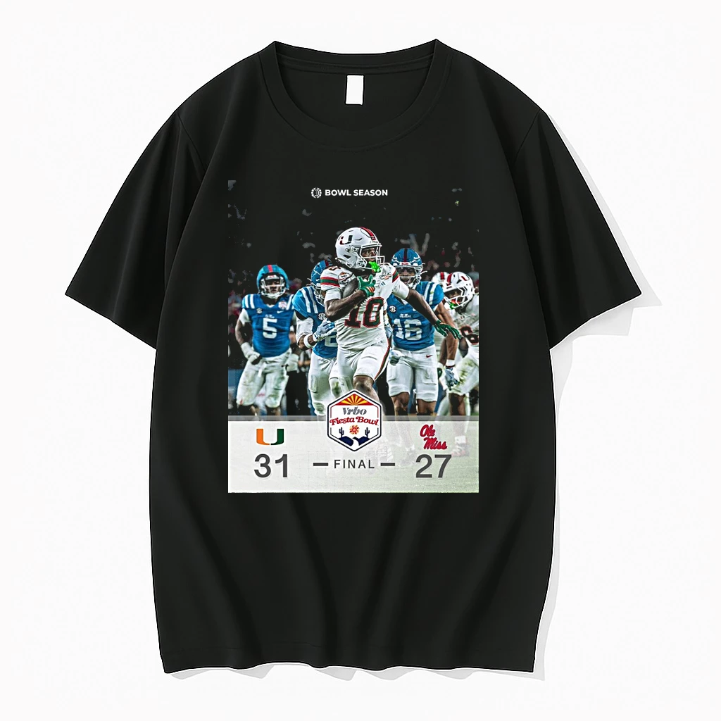 Miami Hurricanes Vs Ole Miss Rebels Vrbo Fiesta Bowl Final Score 31 27 Shirts