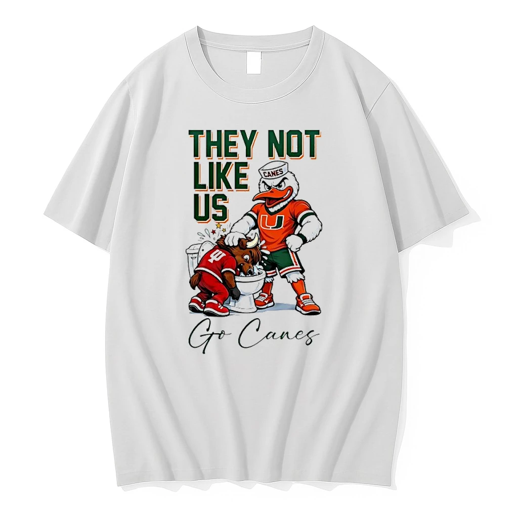 Miami Hurricanes Beat Indiana Hoosiers Cfp 2026 They Not Like Us Go Canes Mascots Shirts