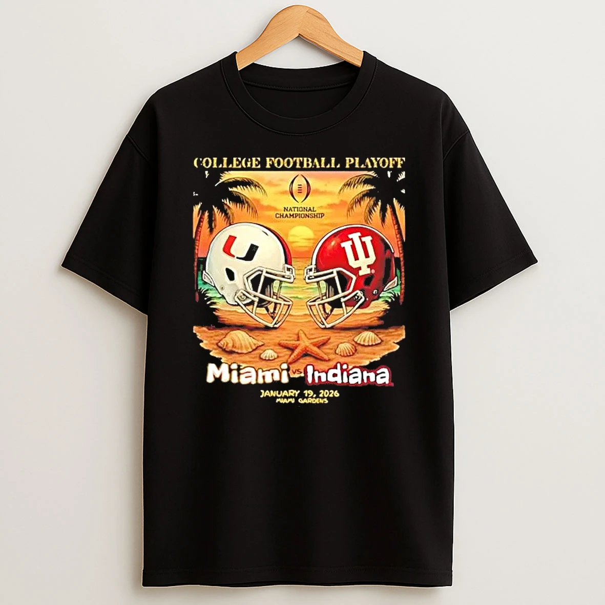 Miami Vs Indiana 2026 Cfp National Championship Helmet Beach Shirts