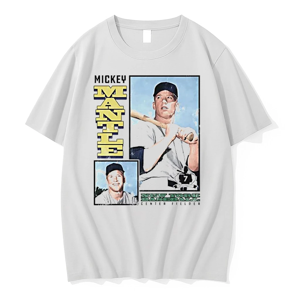 Mickey Mantle Vintage Card Center Fielder New York Yankees Shirts