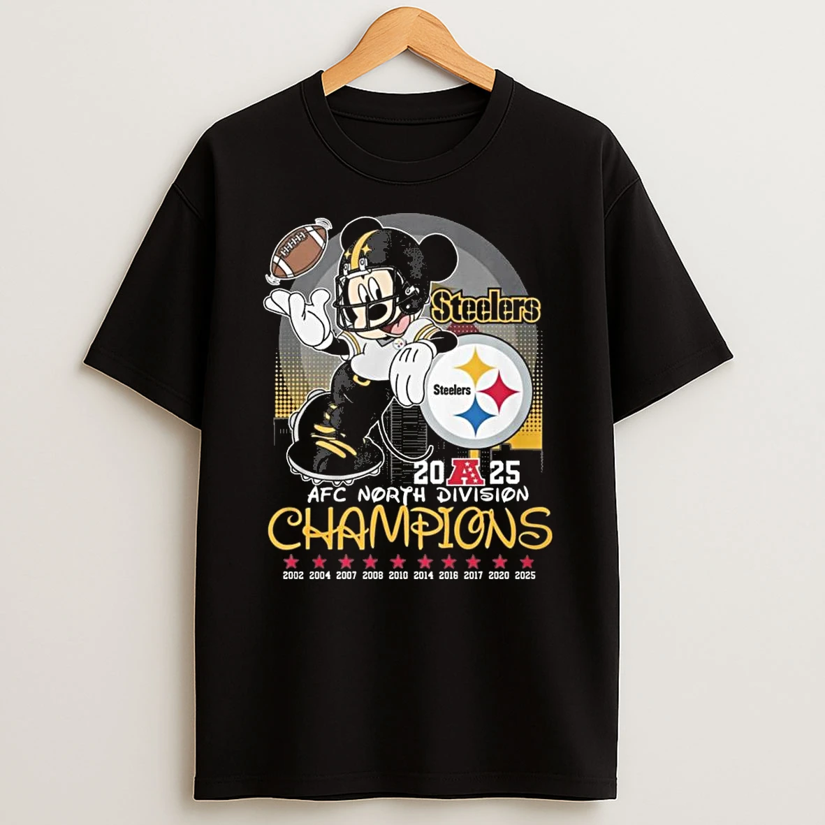 Mickey Mouse X Pittsburgh Steelers Afc North Division Champions 2002 2025 Shirts