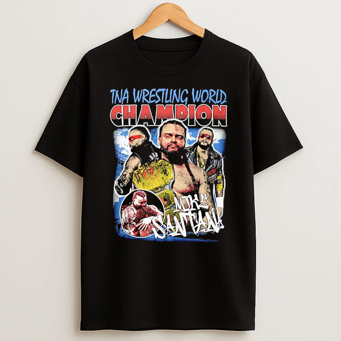 Mike Santana Tna Wrestling World Champion Vintage Shirts