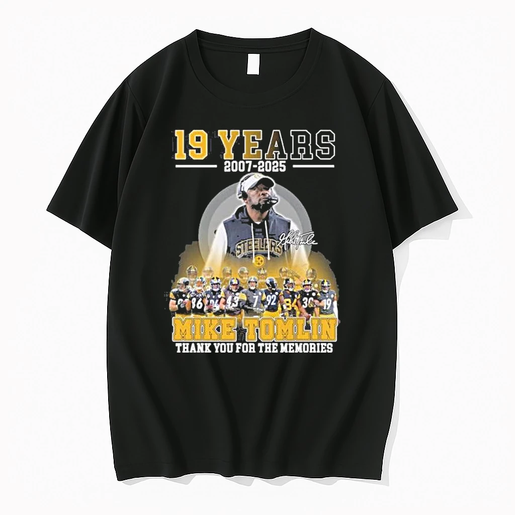 Mike Tomlin 19 Years 2007 2026 Pittsburgh Steelers Shirts