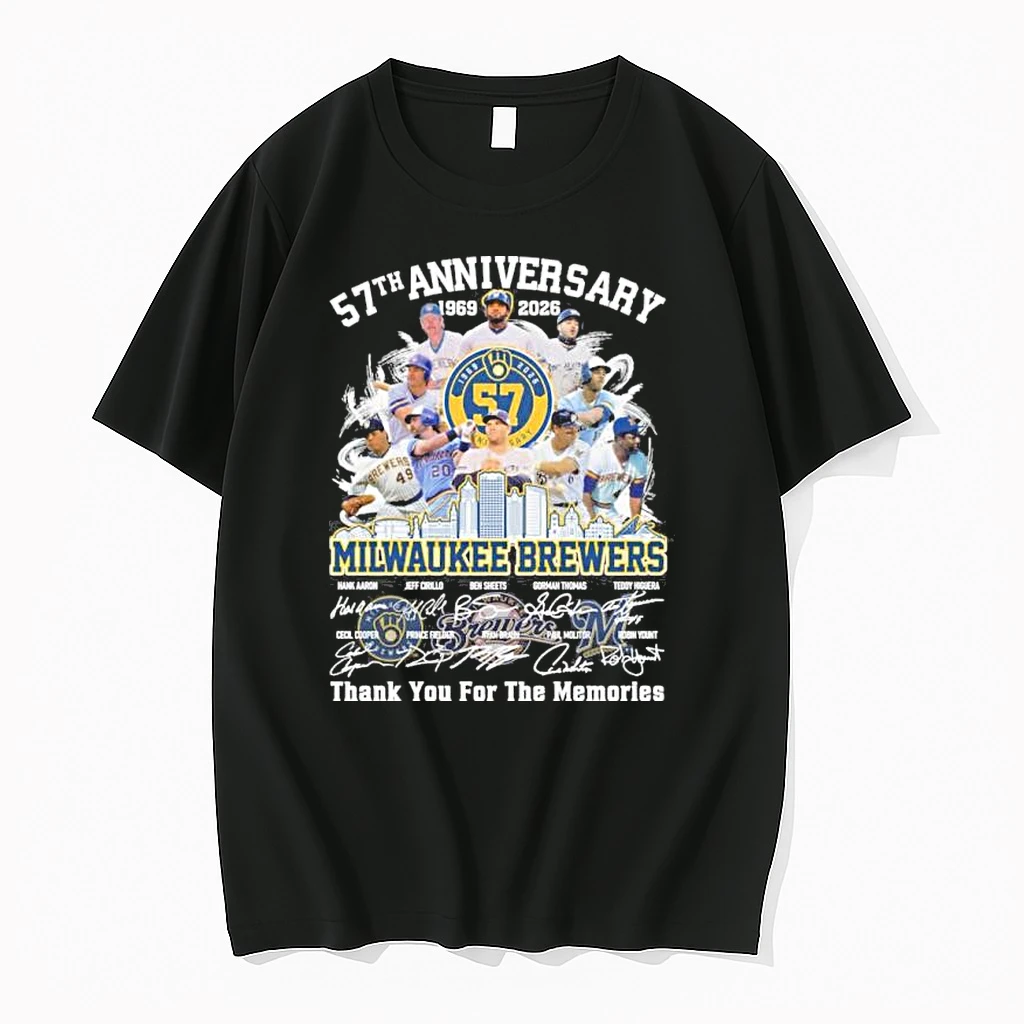Milwaukee Brewers 57th Anniversary 1969 2026 Signatures Shirts