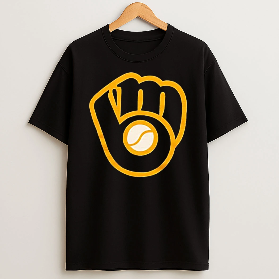 Milwaukee Brewers Retro Ball In Glove Logo Shirts