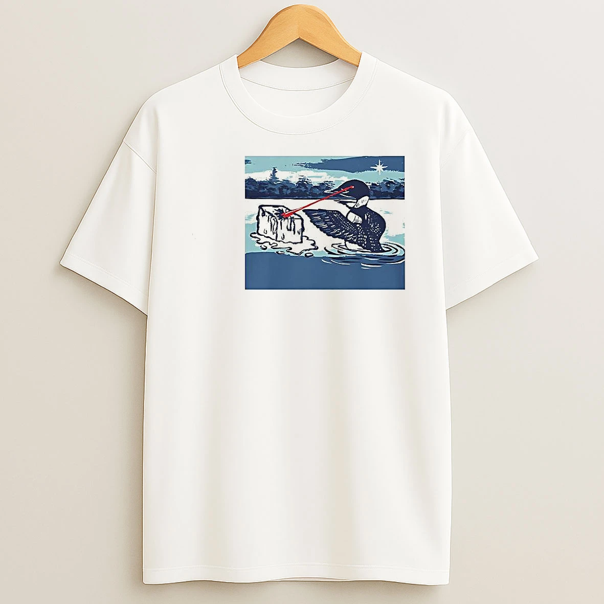 Minnesota Loon Protest Laser Eyes Melting Ice Woman Shirts