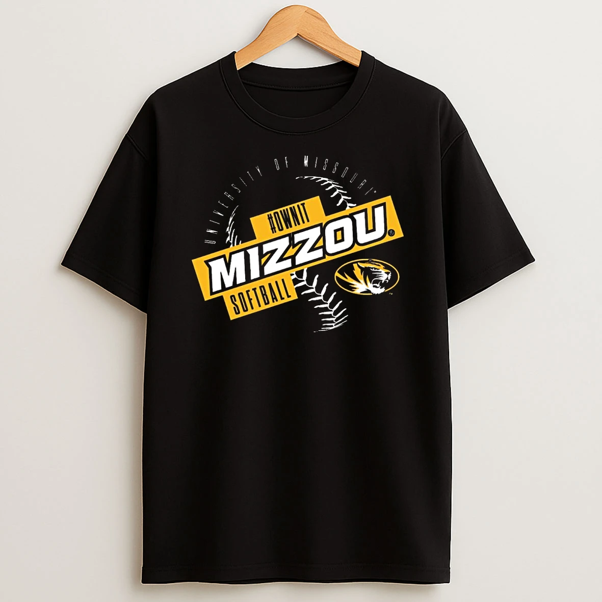Mizzou Tigers Softball Stitching Ownit Oval Tiger Head Shirts