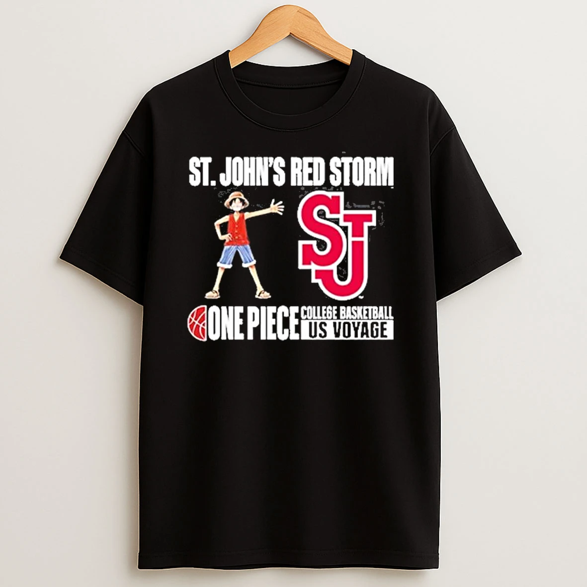 Monkey D Luffy One Piece X St Johns Red Storm College Basketball Shirts