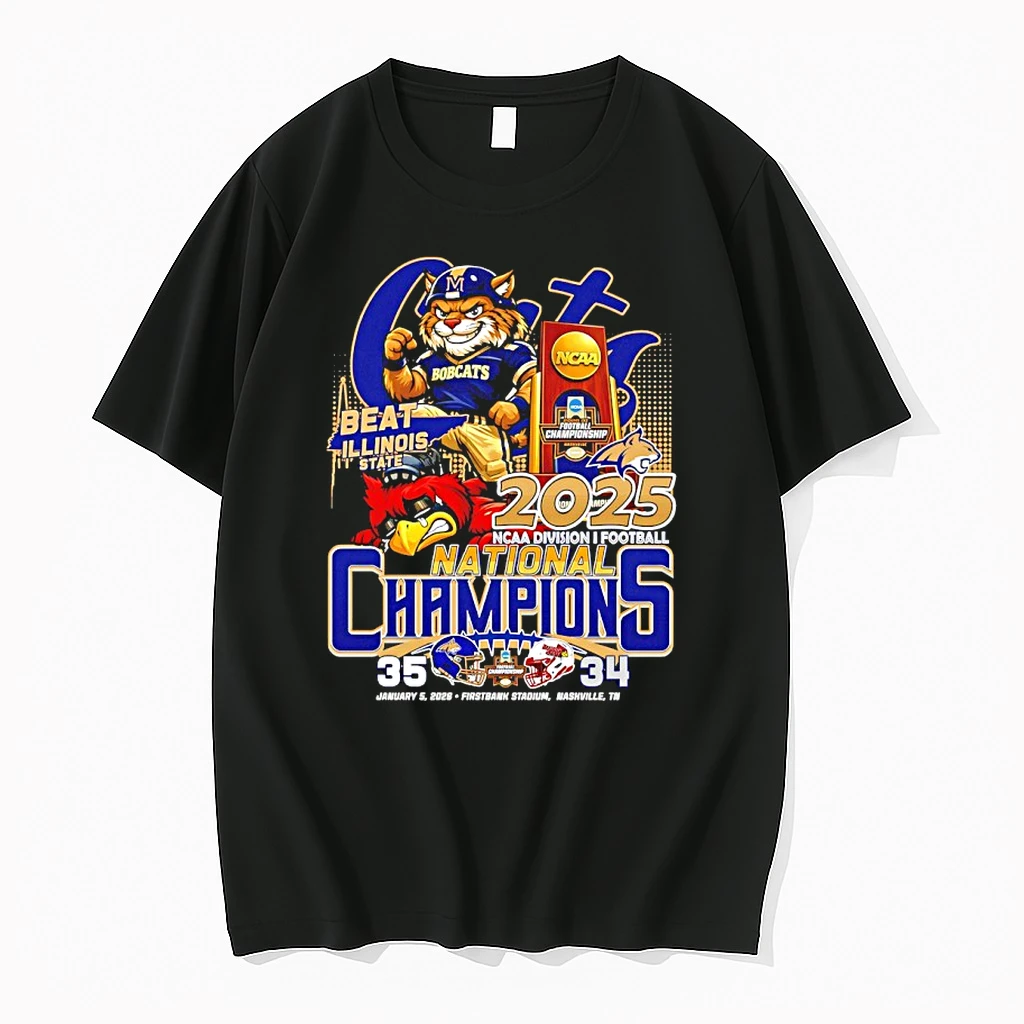 Montana State Beat Illinois State 2025 D1 Football National Champions Mascot Shirts