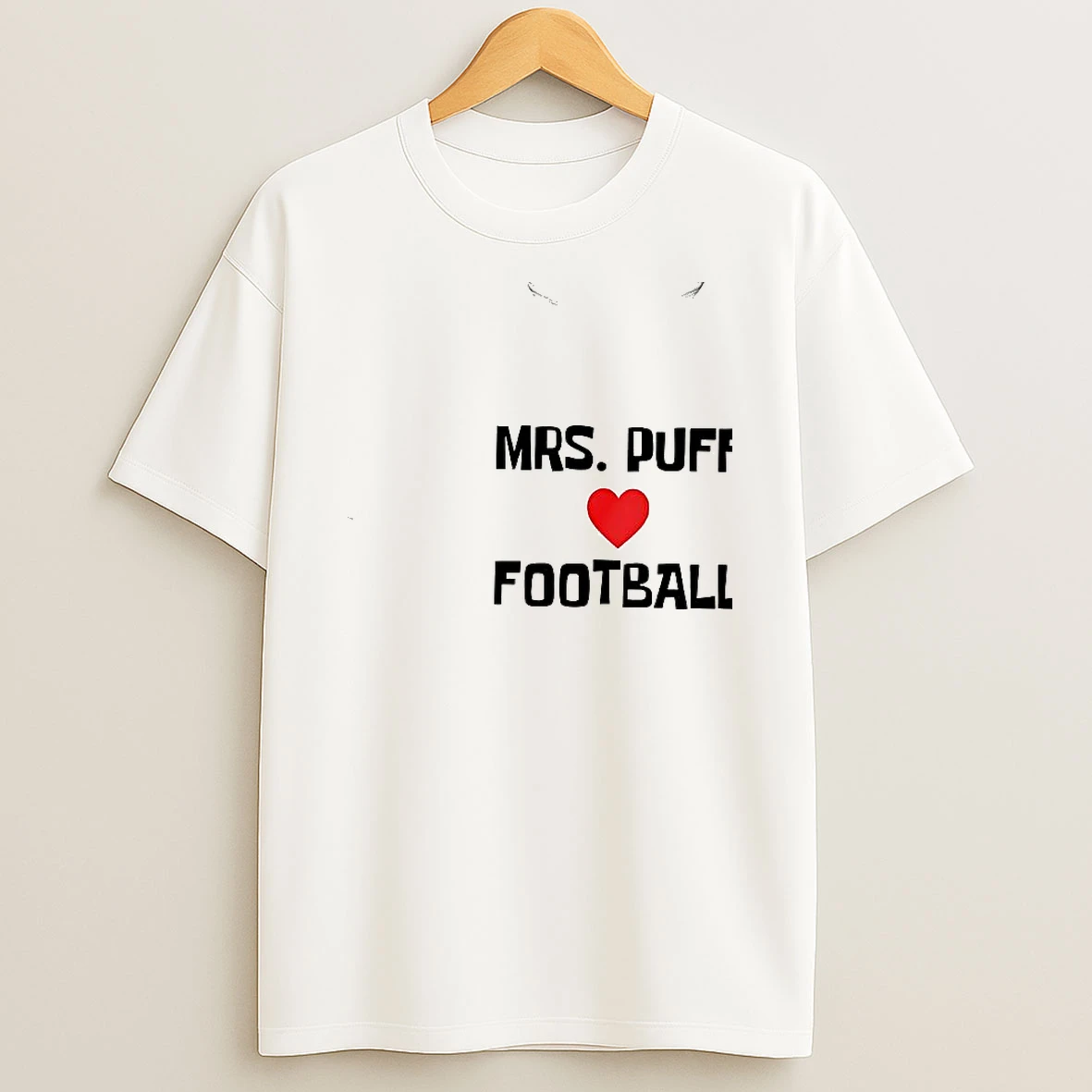 Mrs Puff Love Football Woman Shirts