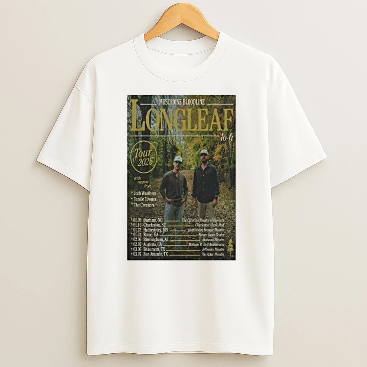 Muscadine Bloodline Longleaf Tour Jan 09 24 2026 Durham Nc Shirts