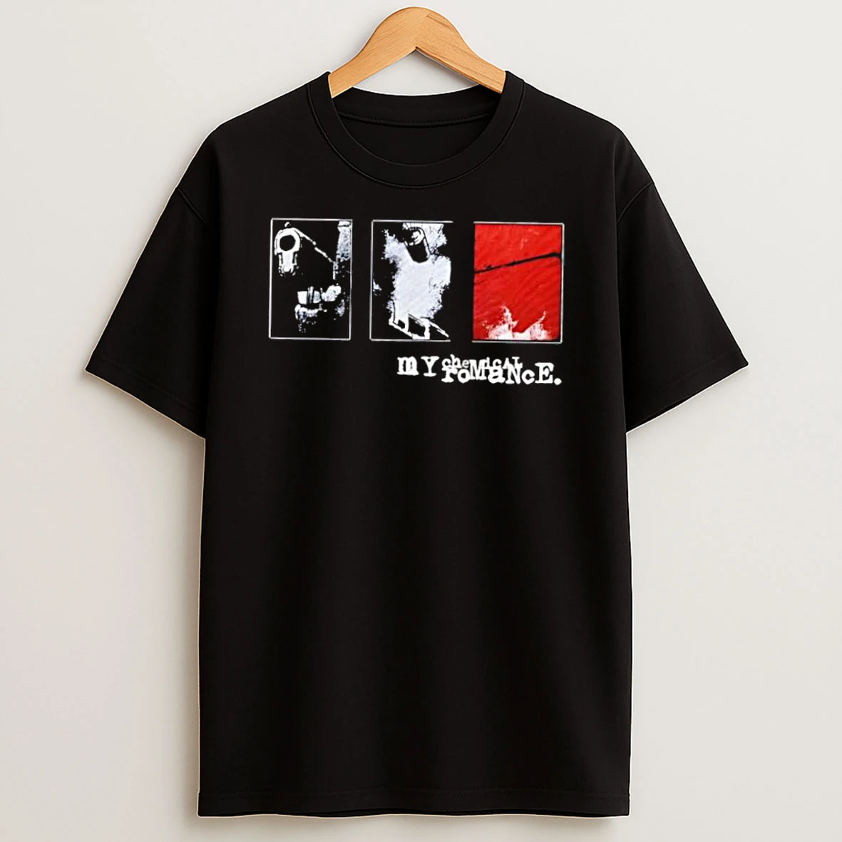 My Chemical Romance Gun Bullet Shell Red Panel Shirts