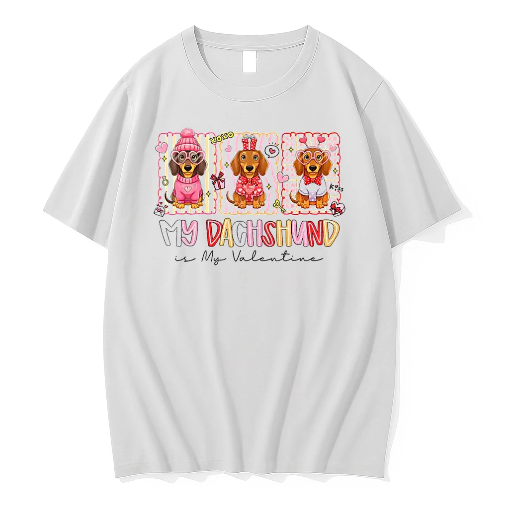 My Dachshund Is My Valentine Wiener Dog Lover Weenie Heart Shirts