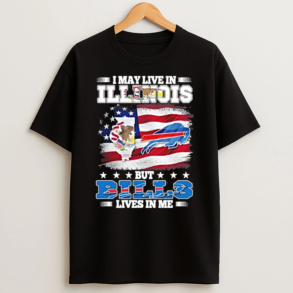 My Heart Buffalo Bills And Live In Illinois Shirts