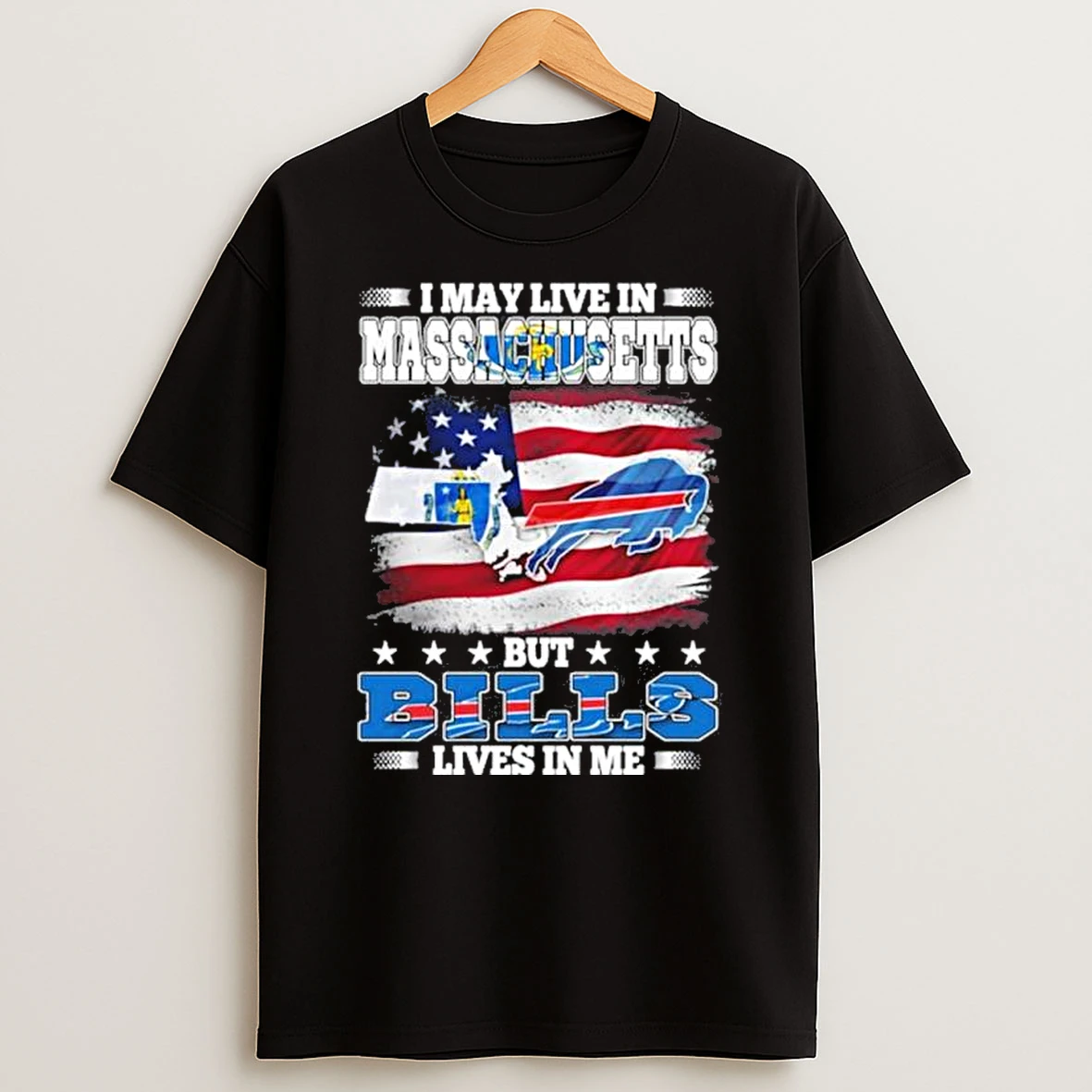 My Heart Buffalo Bills And Live In Massachusetts Shirts