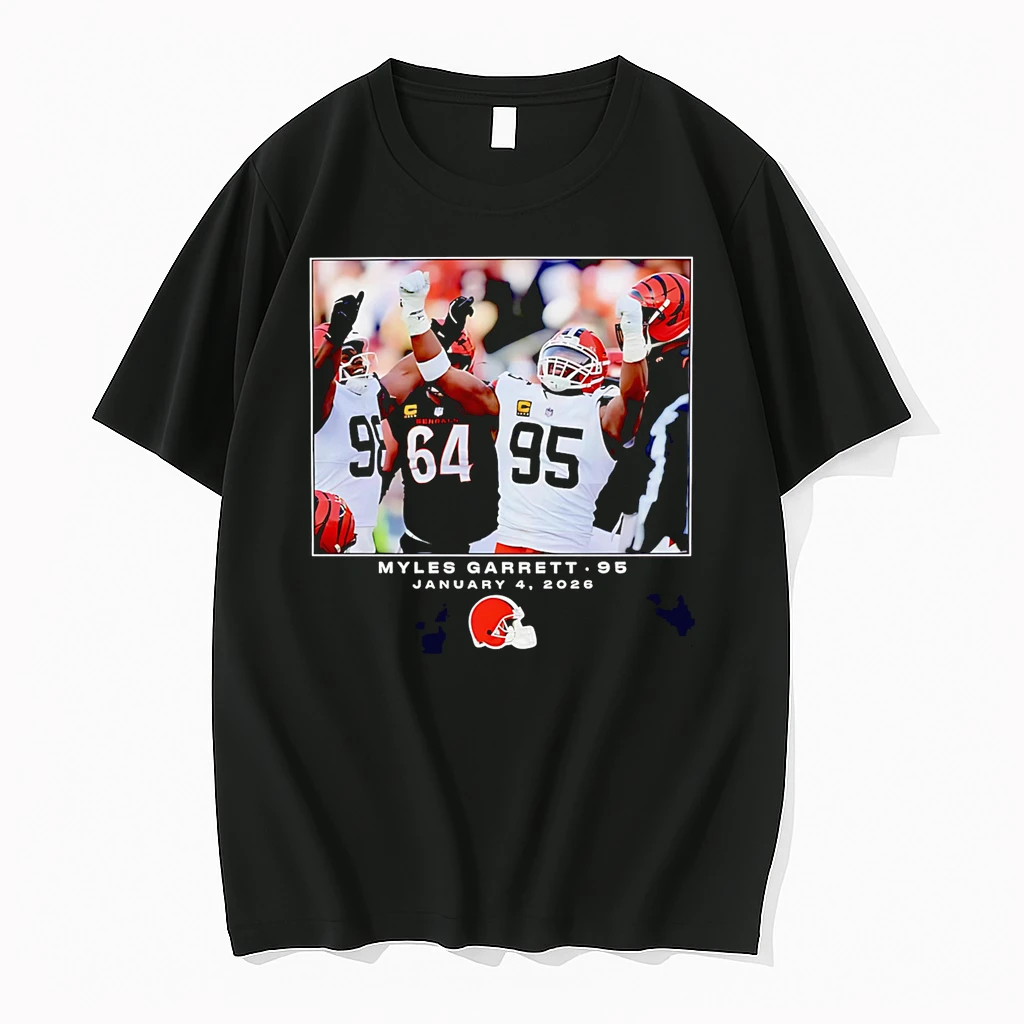 Myles Garrett Black Cleveland Browns Nfl Flash Features Week 18 Shirts