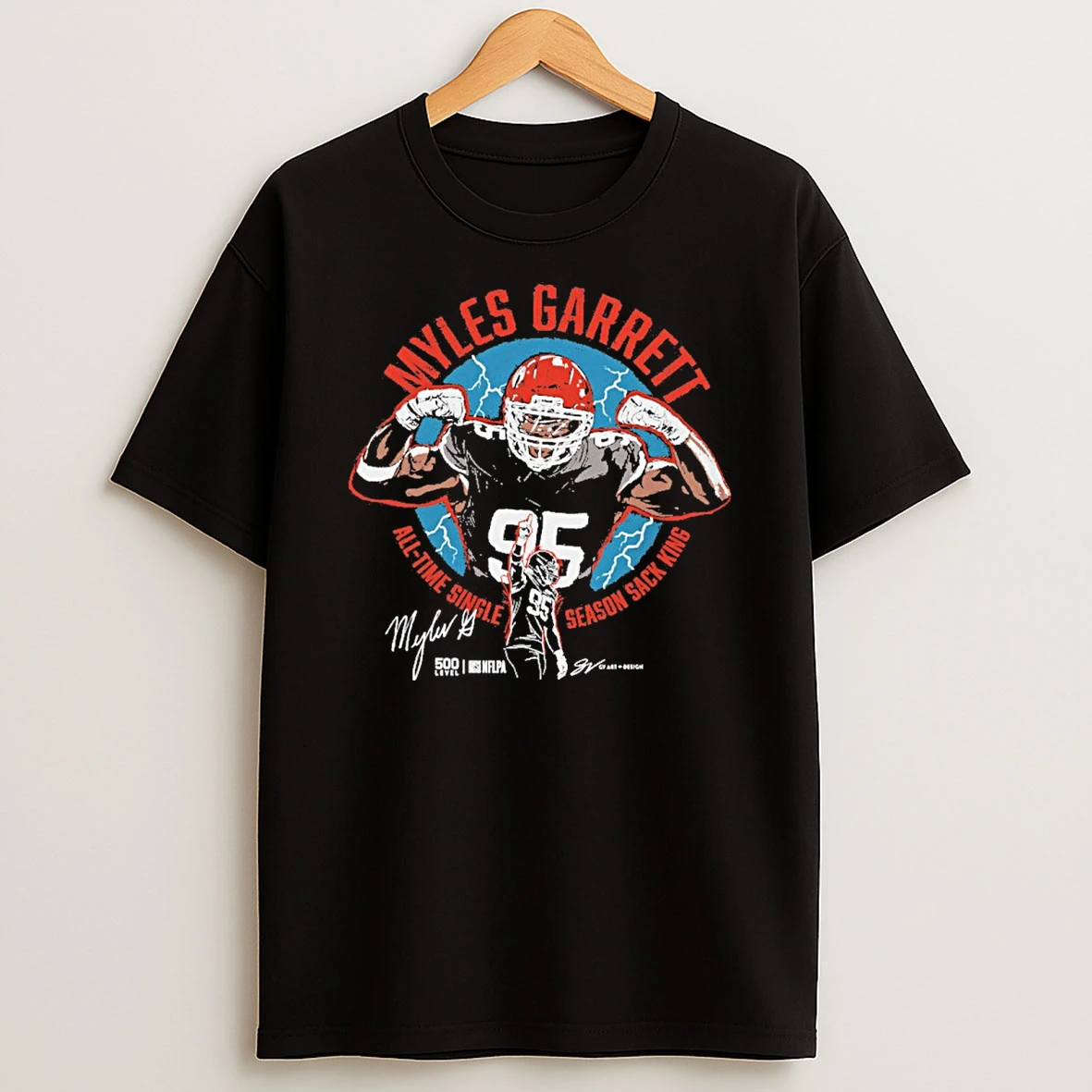 Myles Garrett Cleveland All Time Single Season Sack King Signature Shirts
