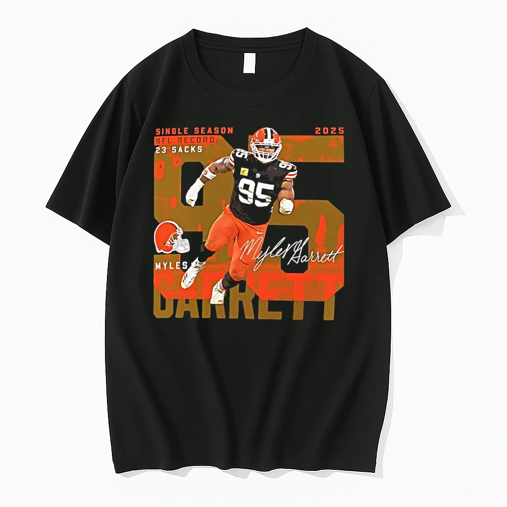 Myles Garrett Cleveland Browns 2025 Single Season Nfl Record 23 Sack Signature Shirts