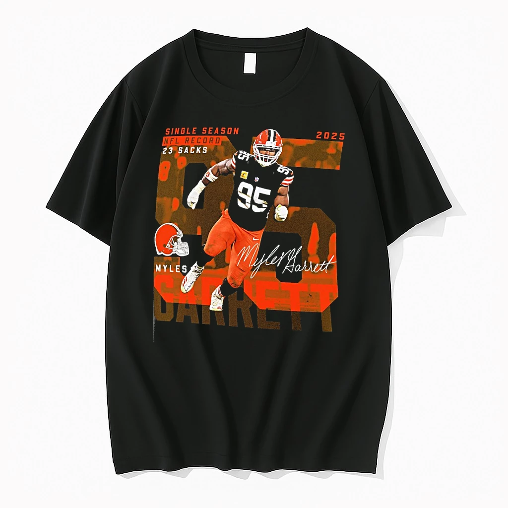 Myles Garrett Cleveland Browns Nfl Single Season Sack Record 23 Sacks Signature Shirts