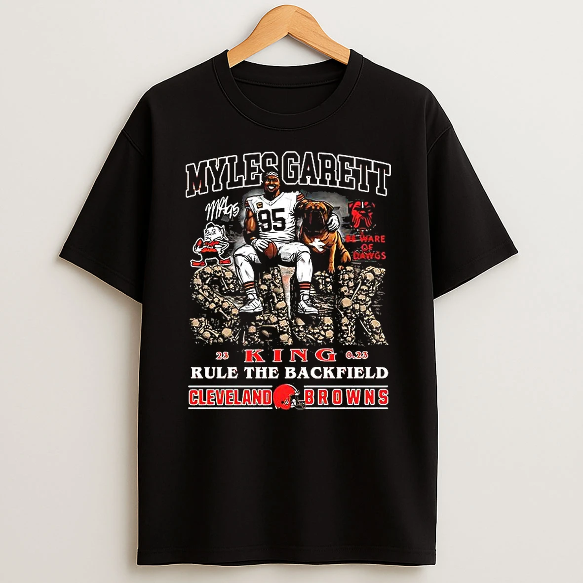 Myles Garrett Cleveland Browns Nfl The New Sack King Rule The Backfield Signature Woman Shirts
