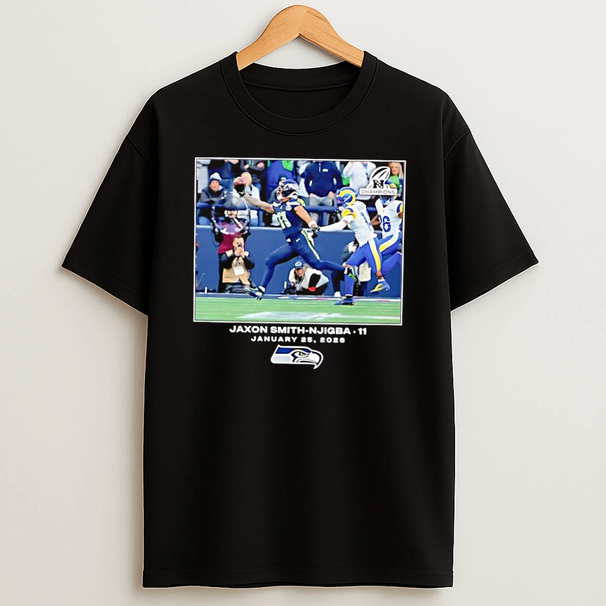 Nfc Champions Jaxon Smith Njigba 11 January 25 2026 Seahawks Shirts