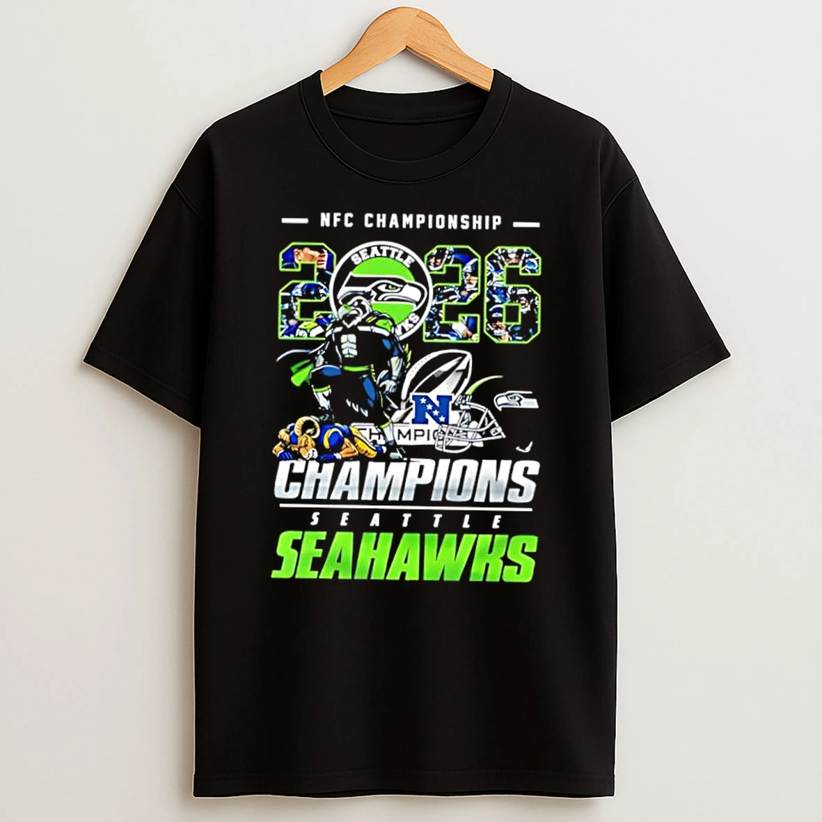 Nfc Championship 2026 Seattle Seahawks Champions Super Blitz Mascot Shirts