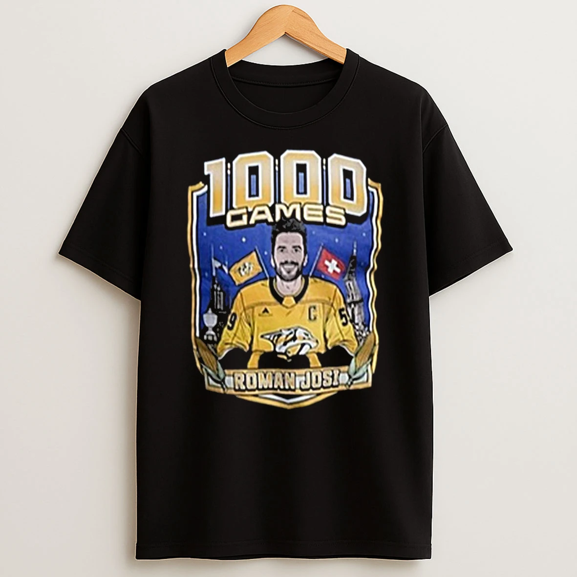 Nashville Predators Hockey Roman Josi 1000th Game Shirts