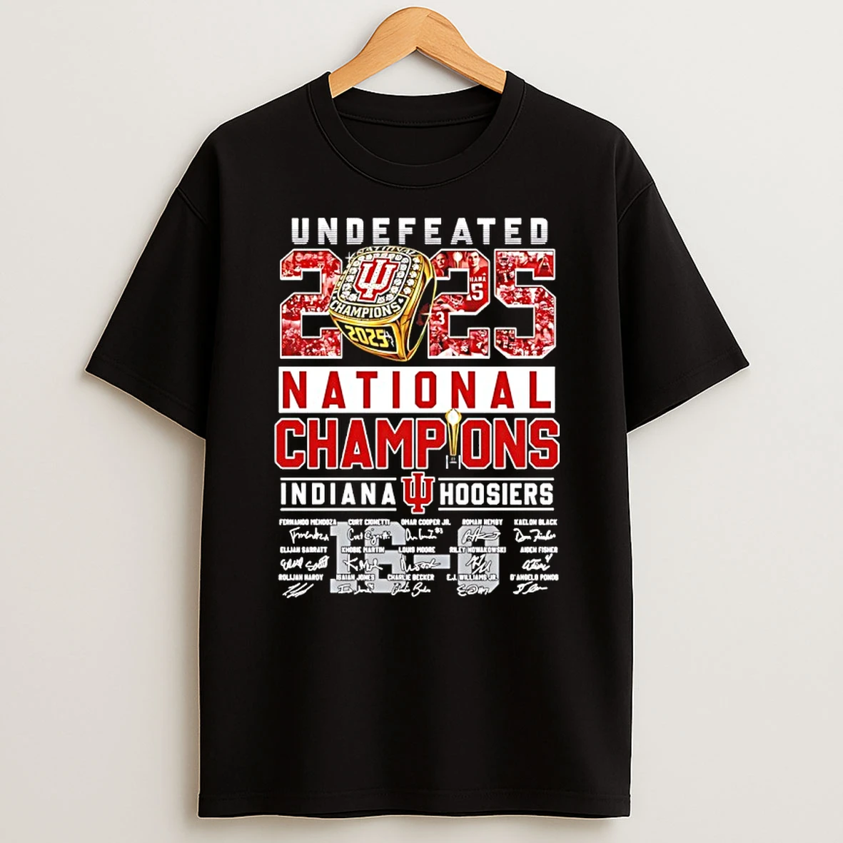 National Champions 2025 Indiana Hoosiers Ring Signatures Shirts