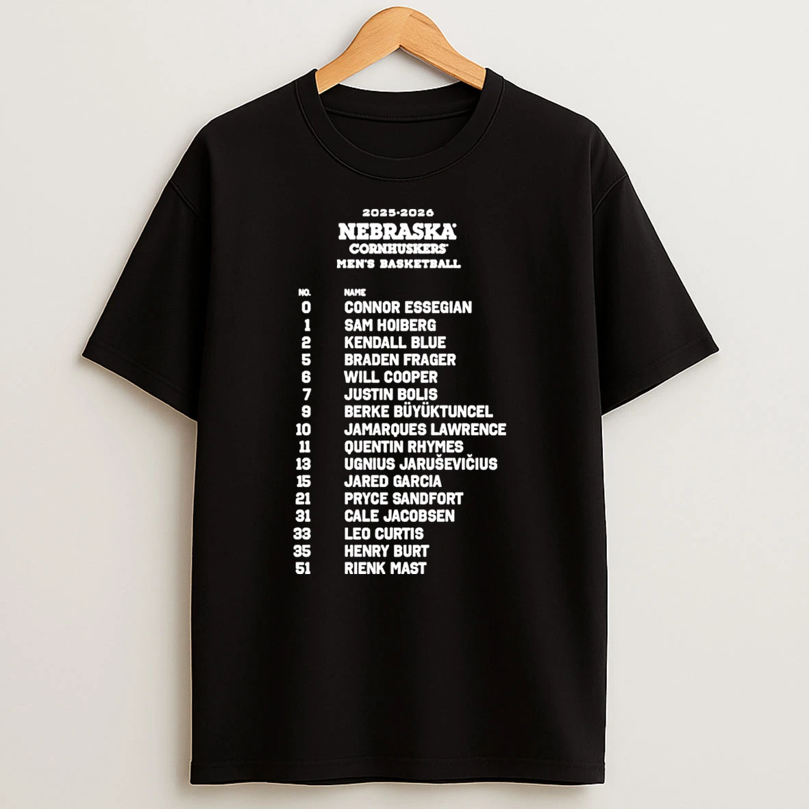 Nebraska Cornhuskers Mbb Nebrasketball 2025 26 Connor Essegian Sam Hoiberg Shirts