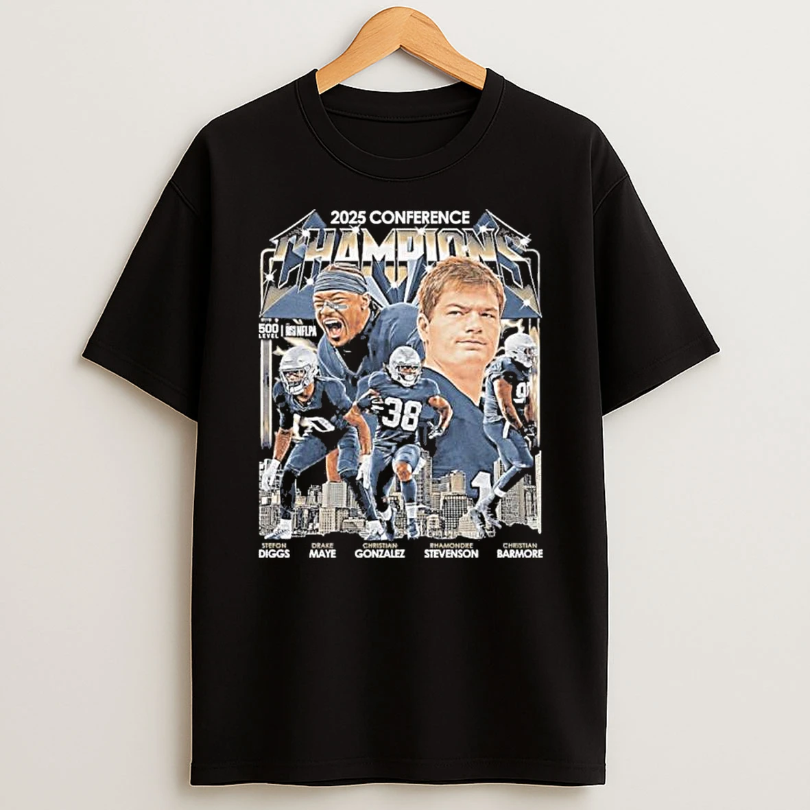 New England Football 2025 Conference Champions Vintage Shirts