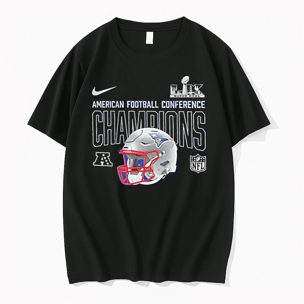 New England Patriots 2025 26 Afc Champions Helmet Shirts