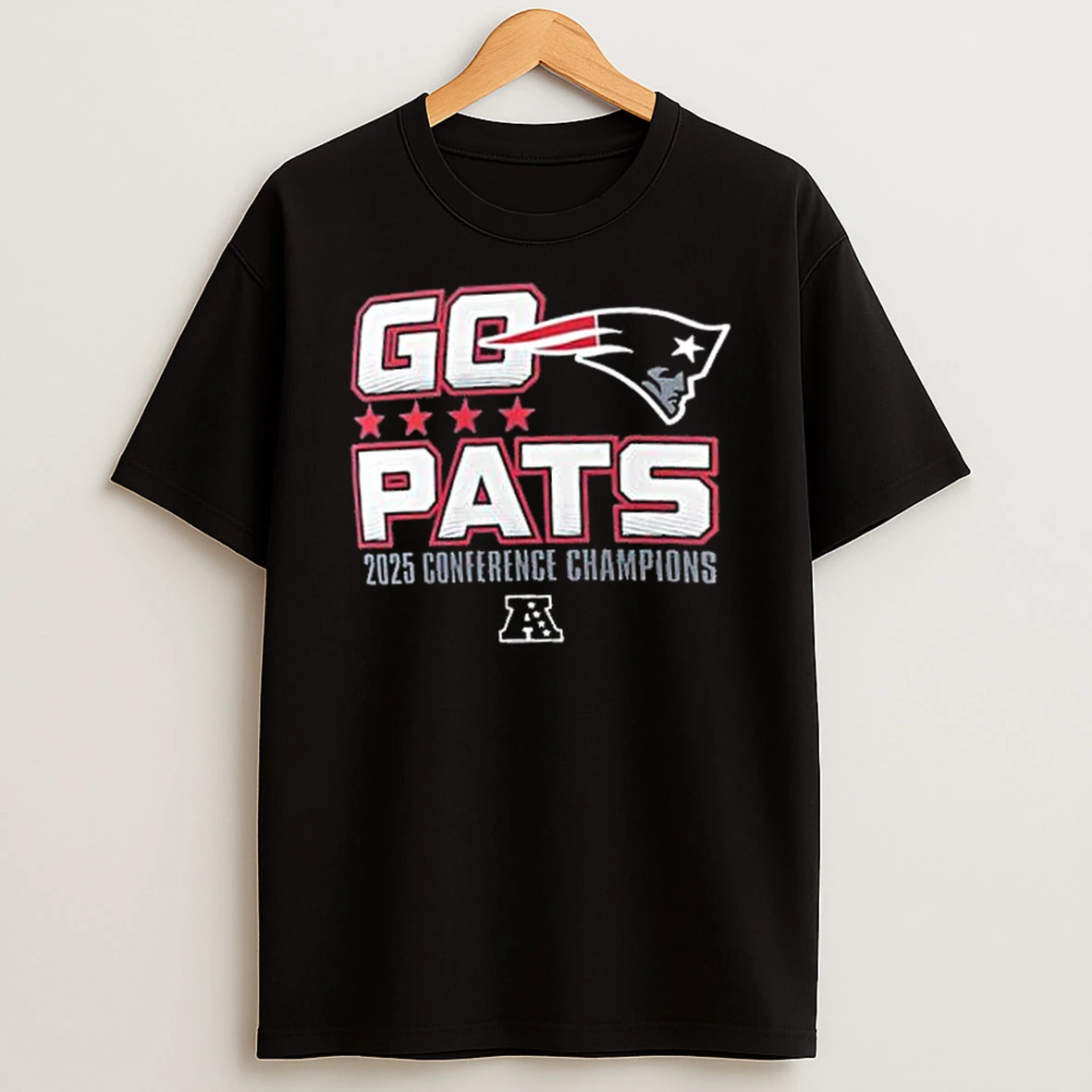 New England Patriots 2025 Afc Champions Hometown Go Pats Shirts