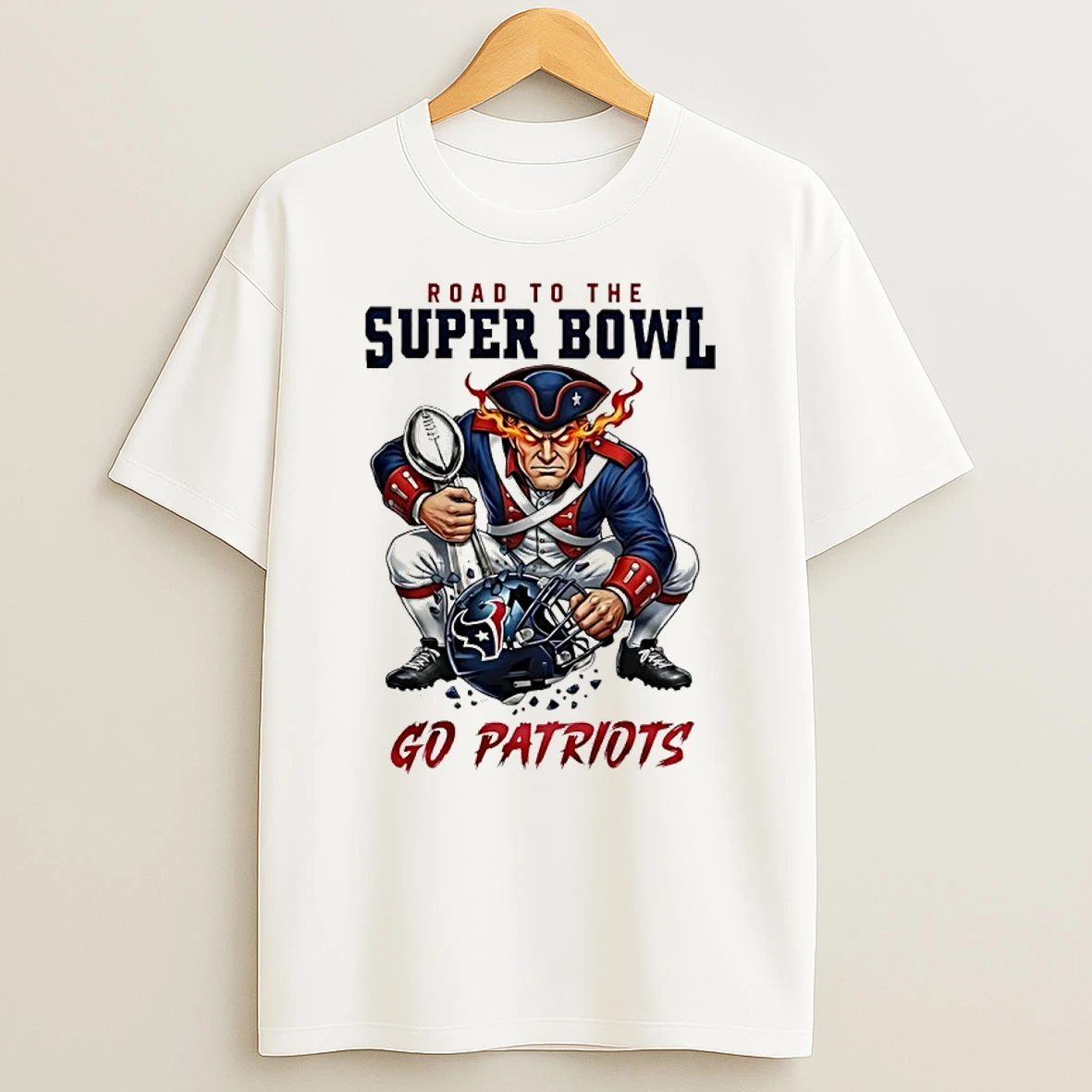 New England Patriots 2026 Nfl Road To Super Bowl Go Patriots Mascot Shirts