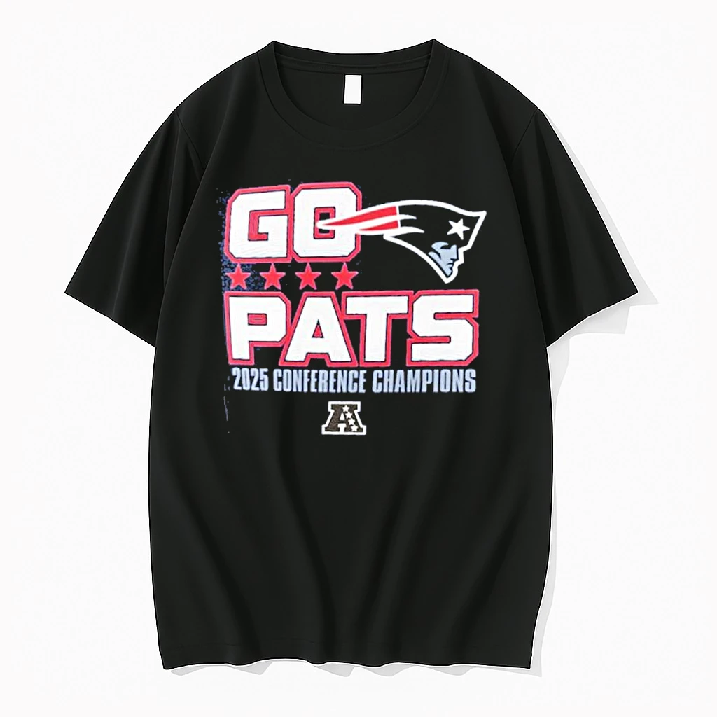 New England Patriots Go Pats 2025 Afc Champions Shirts