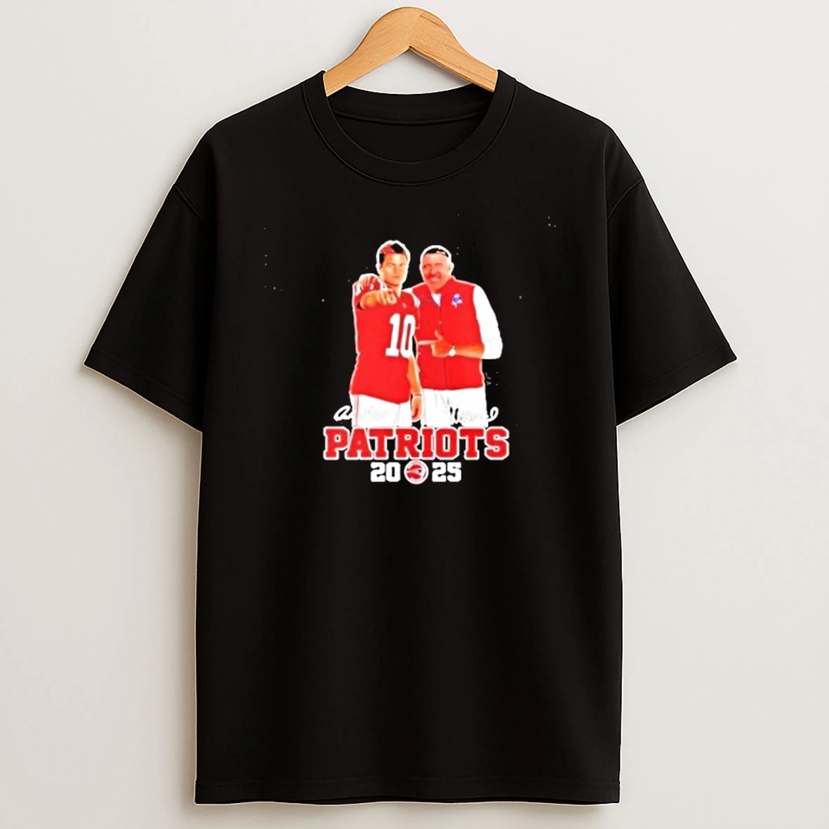 New England Patriots Mike Vrabel And Drake Maye Shirts
