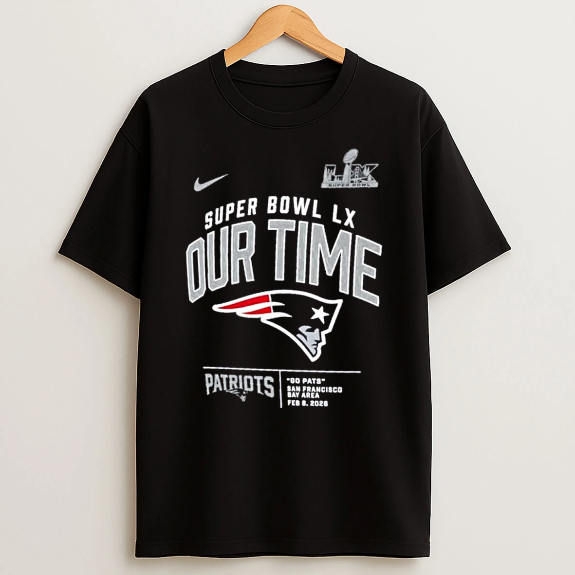 New England Patriots Nike Super Bowl Lx Our Time Clear Sign Shirts