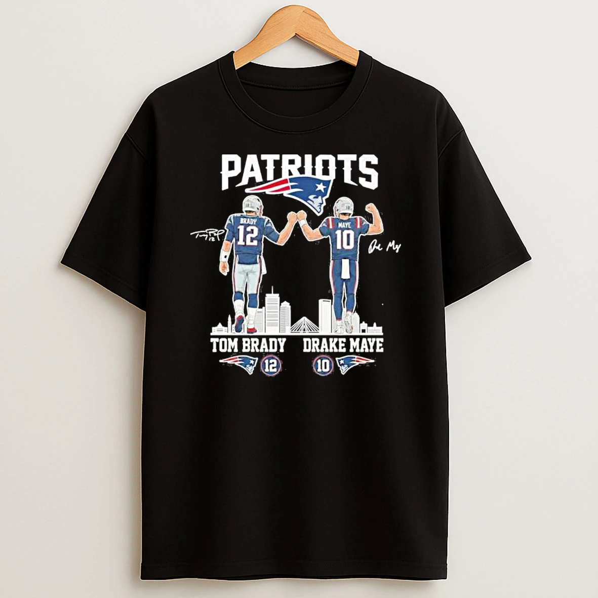 New England Patriots Tom Brady And Drake Maye Shirts