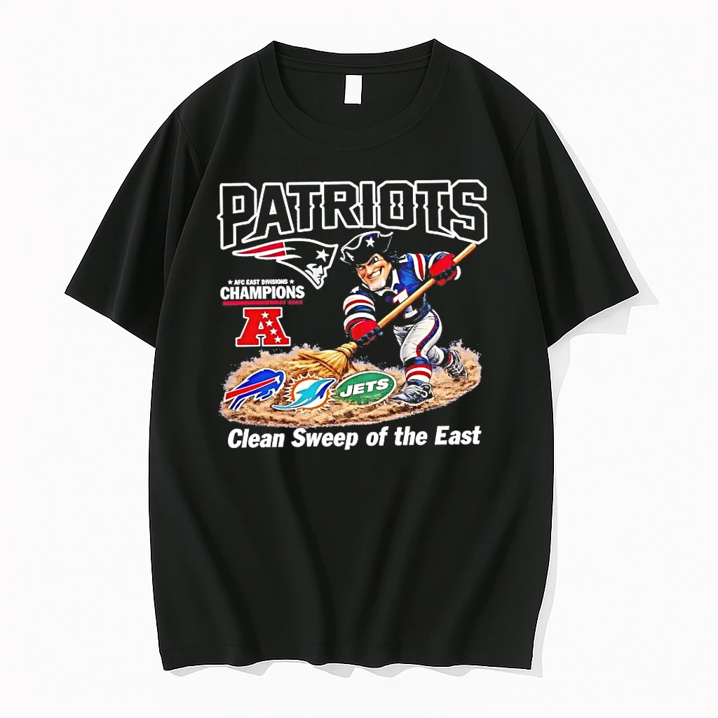 New England Patriots Clean Sweep Of The East 2025 Afc Champions Shirts