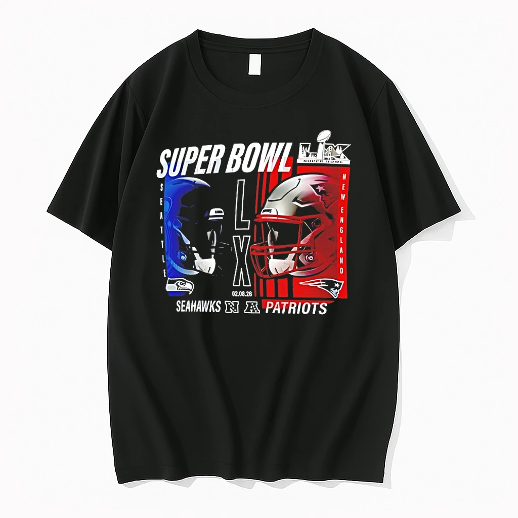 New England Patriots Vs Seattle Seahawks Super Bowl Lx Big And Tall Final Battle Dueling Shirts