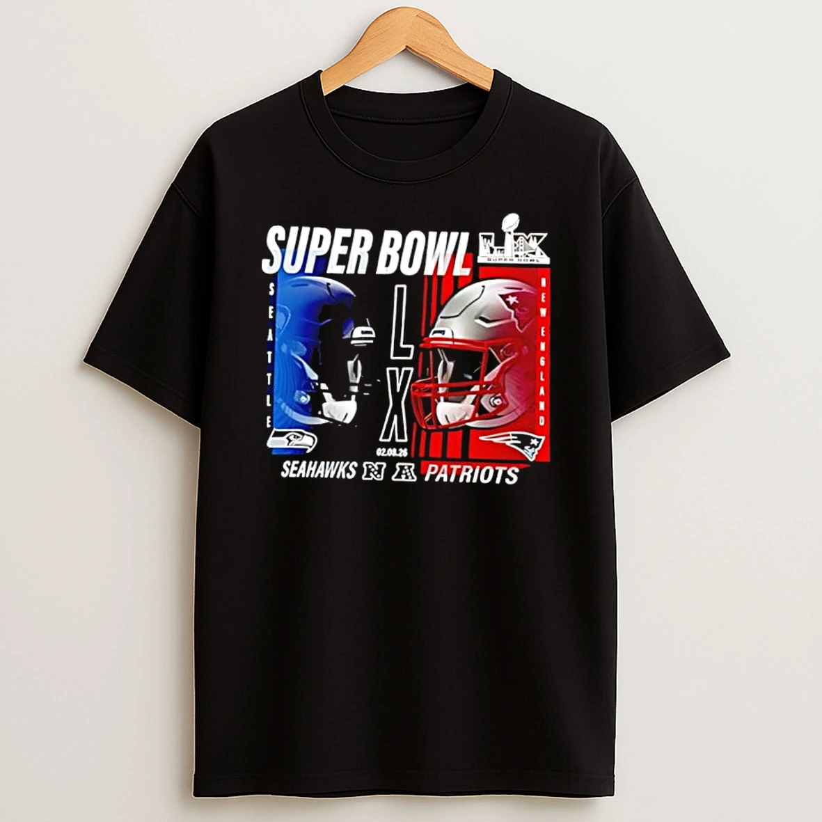 New England Patriots Vs Seattle Seahawks Super Bowl Lx Matchup Final February 8 2026 Shirts