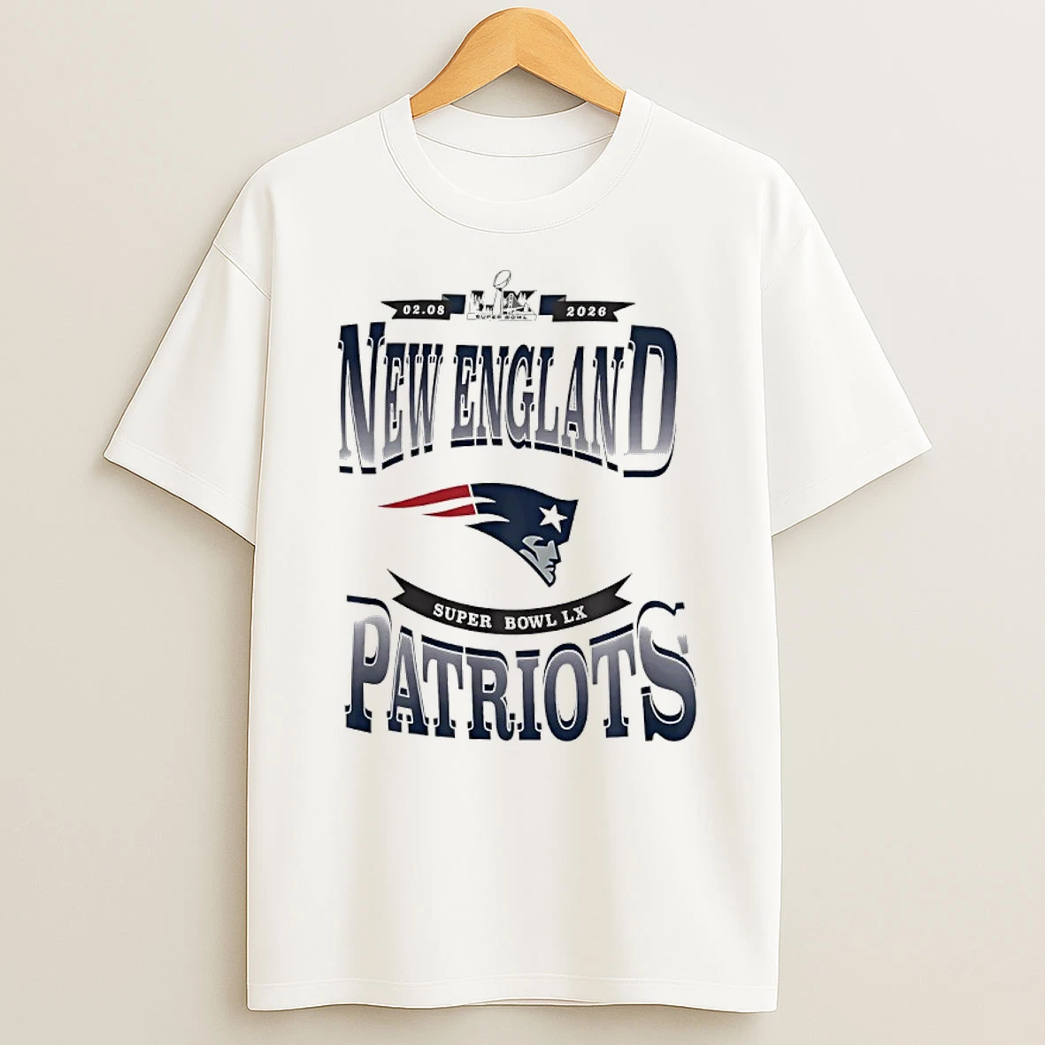 New England Patriots Won The Super Bowl Lx Logo 2026 Shirts