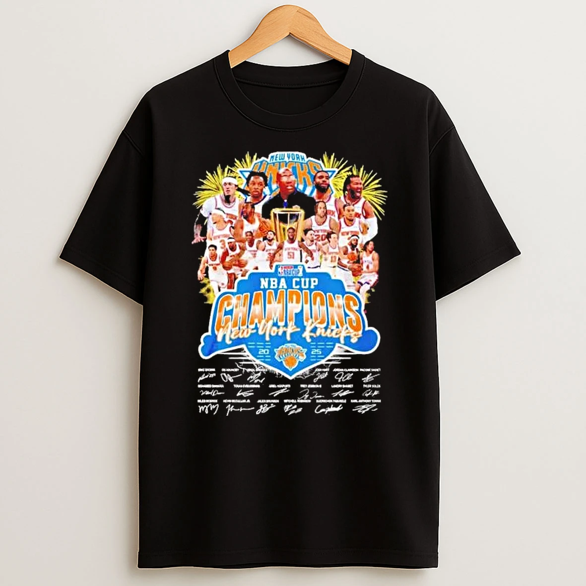 New York Knicks 2025 Nba Cup Champions Team Players Shirts